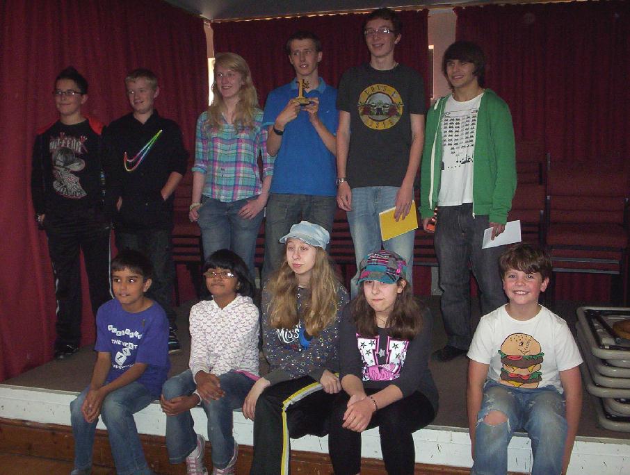 Back row: Steffan, George, Gemma, Oliver, Joe, Tim; Front row: Kiran, Shrinidhi, Jessica, Natasha and Jack.
