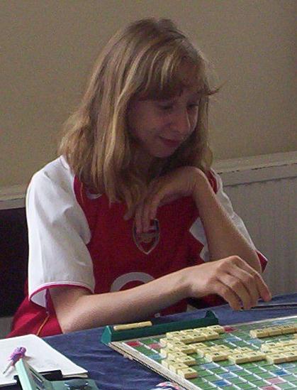 Jessica at Hendon Invitational event of 32 players run by Barry Grossman on 26th May pictured here against Ena McNamara
